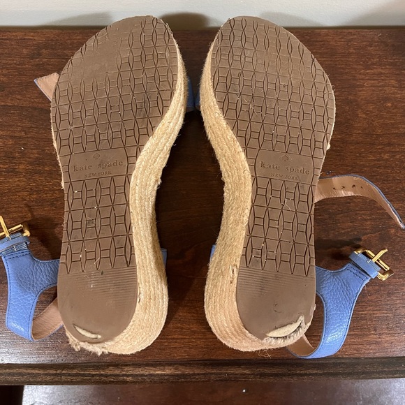 Kate Spade Blue Platform Espadrille Wedge Sandals Size 9M - Picture 13 of 16